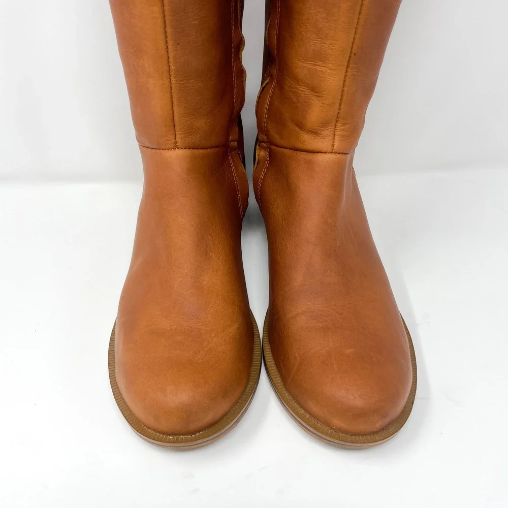 Chaco Cataluna Tall Riding Boots Womens 8.5 Tan Brown Waterproof Leather Rustic